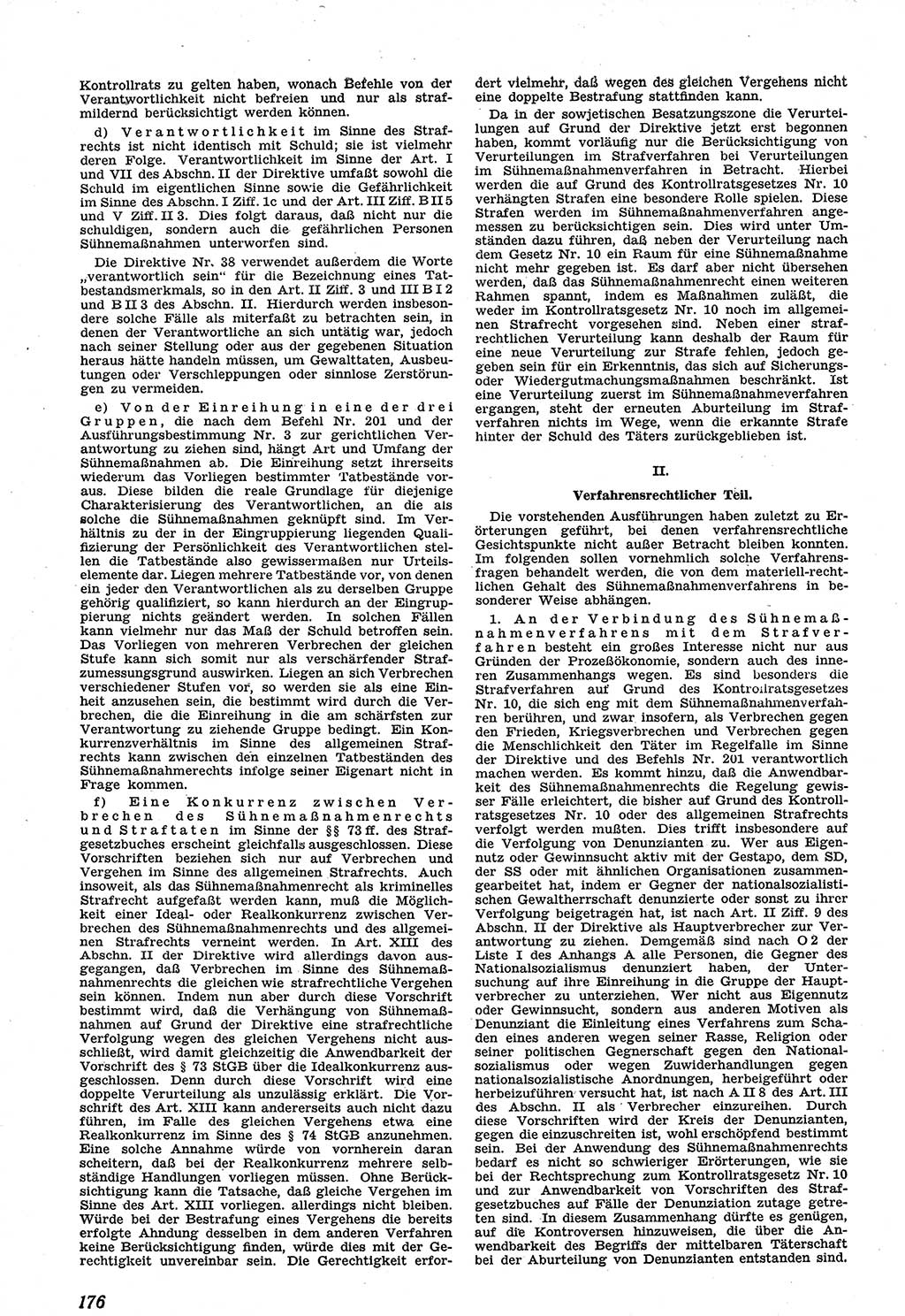 Neue Justiz (NJ), Zeitschrift für Recht und Rechtswissenschaft [Sowjetische Besatzungszone (SBZ) Deutschland], 1. Jahrgang 1947, Seite 176 (NJ SBZ Dtl. 1947, S. 176)