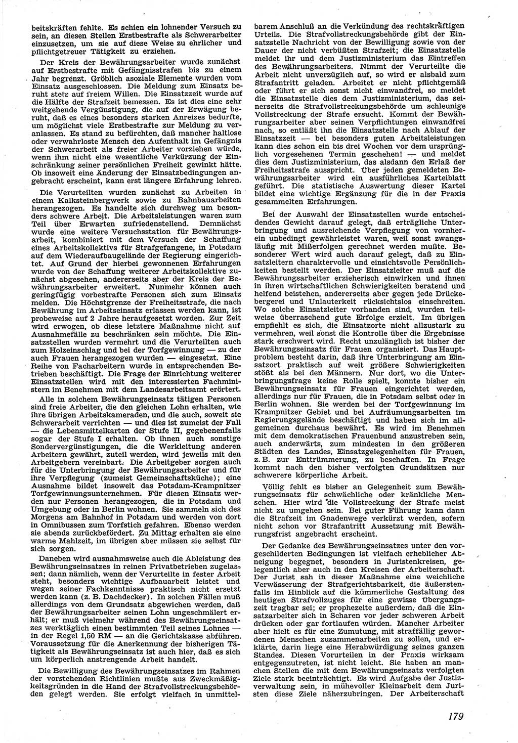 Neue Justiz (NJ), Zeitschrift für Recht und Rechtswissenschaft [Sowjetische Besatzungszone (SBZ) Deutschland], 1. Jahrgang 1947, Seite 179 (NJ SBZ Dtl. 1947, S. 179)