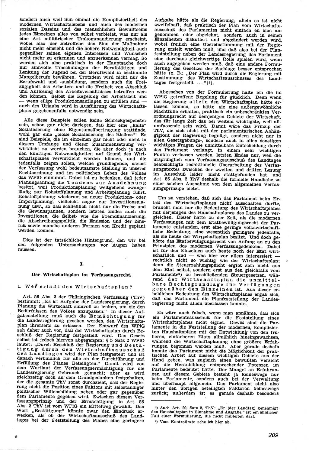 Neue Justiz (NJ), Zeitschrift für Recht und Rechtswissenschaft [Sowjetische Besatzungszone (SBZ) Deutschland], 1. Jahrgang 1947, Seite 209 (NJ SBZ Dtl. 1947, S. 209)