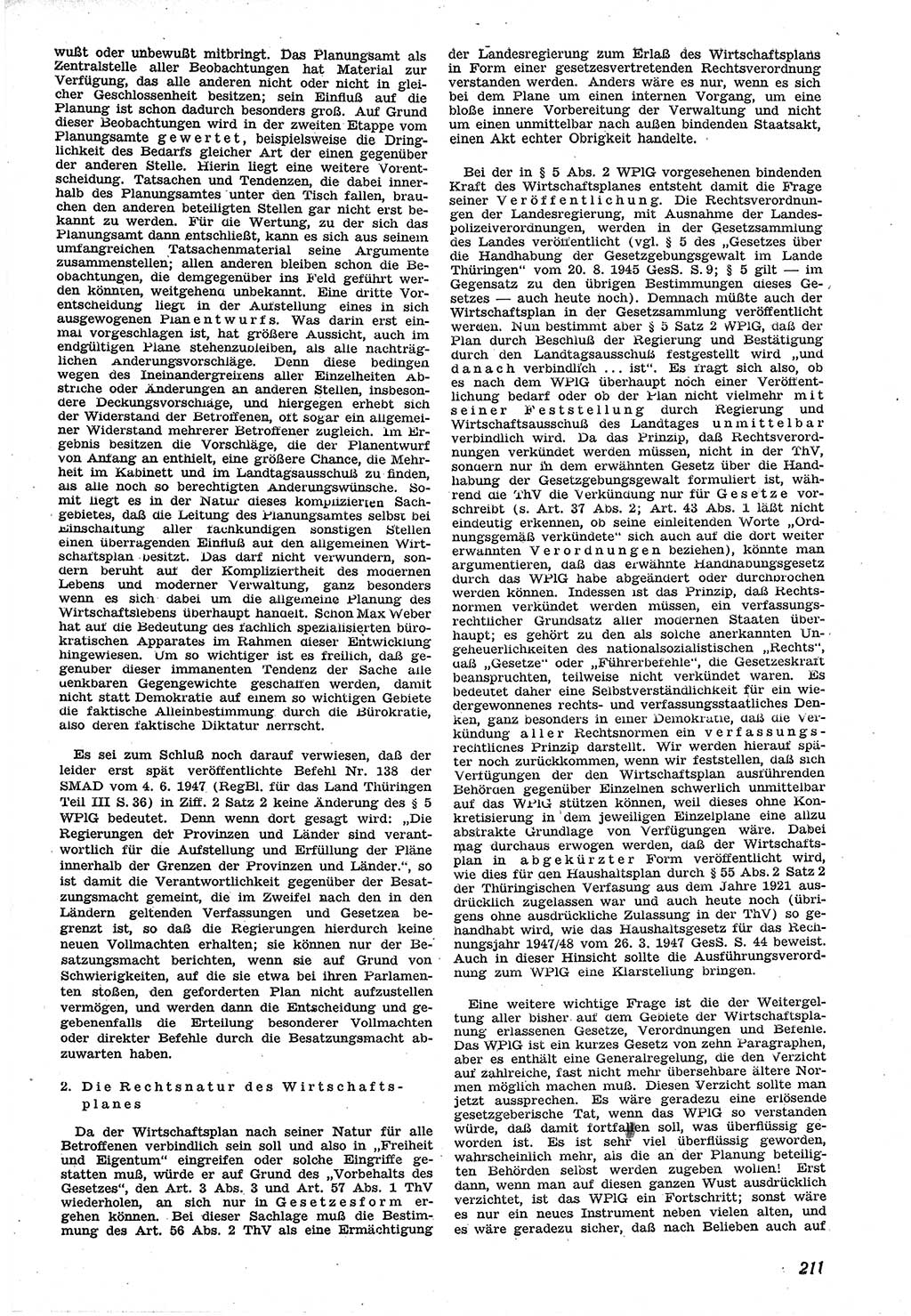 Neue Justiz (NJ), Zeitschrift für Recht und Rechtswissenschaft [Sowjetische Besatzungszone (SBZ) Deutschland], 1. Jahrgang 1947, Seite 211 (NJ SBZ Dtl. 1947, S. 211)