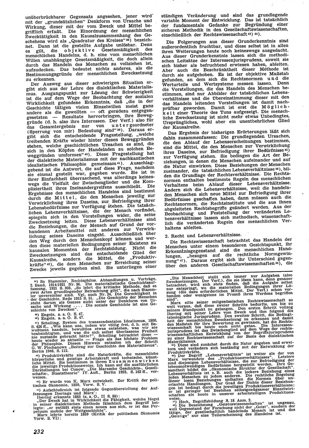 Neue Justiz (NJ), Zeitschrift für Recht und Rechtswissenschaft [Sowjetische Besatzungszone (SBZ) Deutschland], 1. Jahrgang 1947, Seite 232 (NJ SBZ Dtl. 1947, S. 232)