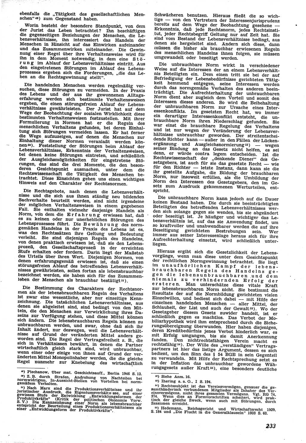 Neue Justiz (NJ), Zeitschrift für Recht und Rechtswissenschaft [Sowjetische Besatzungszone (SBZ) Deutschland], 1. Jahrgang 1947, Seite 233 (NJ SBZ Dtl. 1947, S. 233)