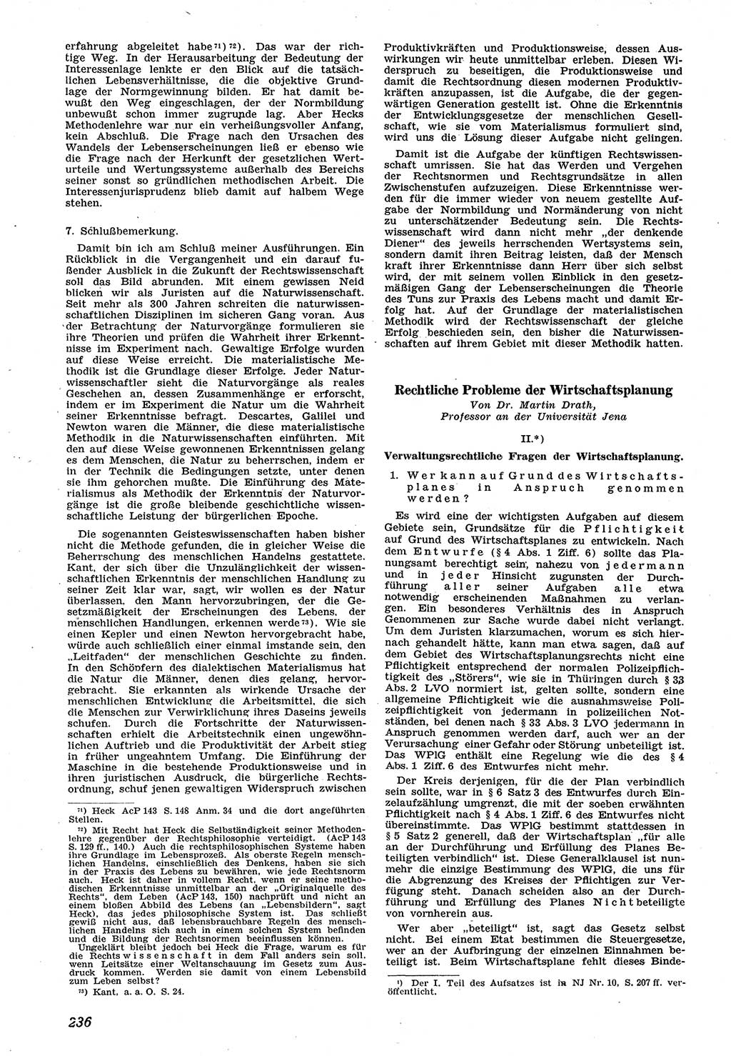 Neue Justiz (NJ), Zeitschrift für Recht und Rechtswissenschaft [Sowjetische Besatzungszone (SBZ) Deutschland], 1. Jahrgang 1947, Seite 236 (NJ SBZ Dtl. 1947, S. 236)