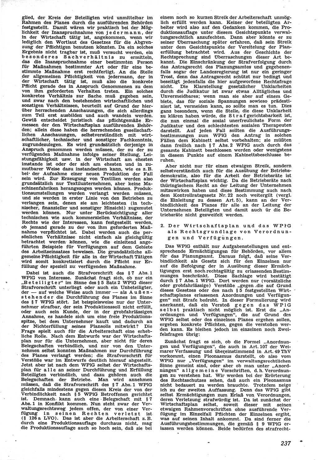 Neue Justiz (NJ), Zeitschrift für Recht und Rechtswissenschaft [Sowjetische Besatzungszone (SBZ) Deutschland], 1. Jahrgang 1947, Seite 237 (NJ SBZ Dtl. 1947, S. 237)