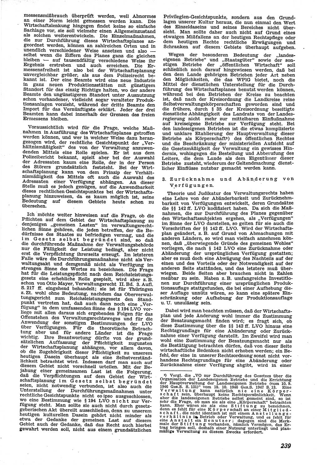 Neue Justiz (NJ), Zeitschrift für Recht und Rechtswissenschaft [Sowjetische Besatzungszone (SBZ) Deutschland], 1. Jahrgang 1947, Seite 239 (NJ SBZ Dtl. 1947, S. 239)