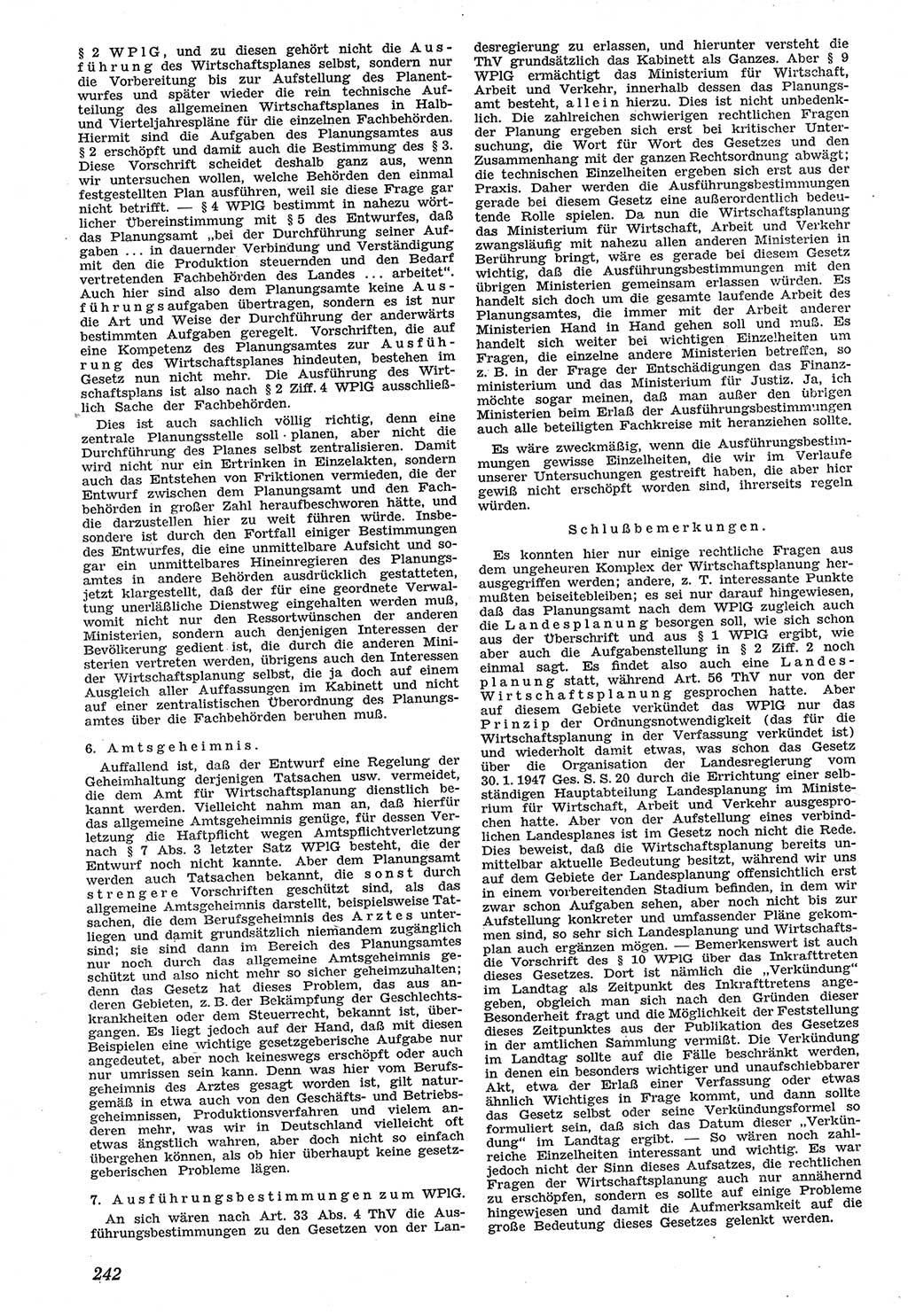 Neue Justiz (NJ), Zeitschrift für Recht und Rechtswissenschaft [Sowjetische Besatzungszone (SBZ) Deutschland], 1. Jahrgang 1947, Seite 242 (NJ SBZ Dtl. 1947, S. 242)