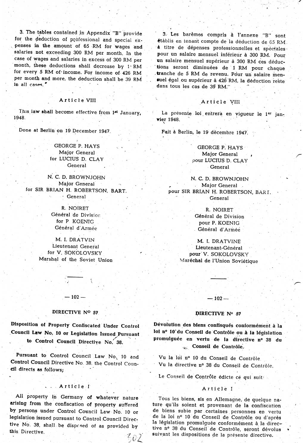 Amtsblatt des Kontrollrats (ABlKR) in Deutschland 1948, Seite 302/1 (ABlKR Dtl. 1948, S. 302/1)
