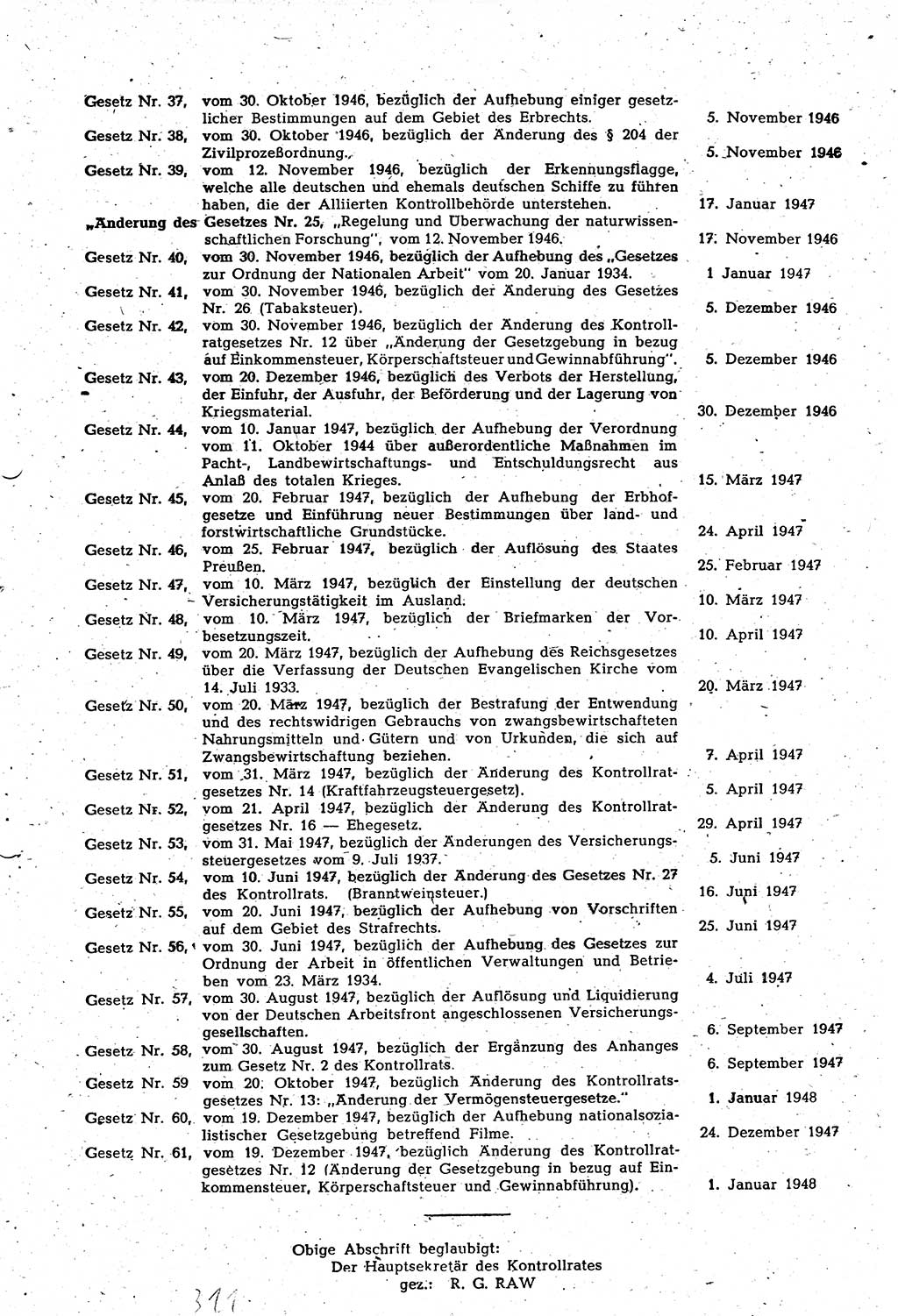 Amtsblatt des Kontrollrats (ABlKR) in Deutschland 1948, Seite 311/2 (ABlKR Dtl. 1948, S. 311/2)