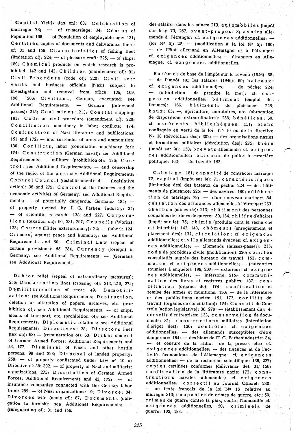 Amtsblatt des Kontrollrats (ABlKR) in Deutschland 1948, Seite 315/1 (ABlKR Dtl. 1948, S. 315/1)