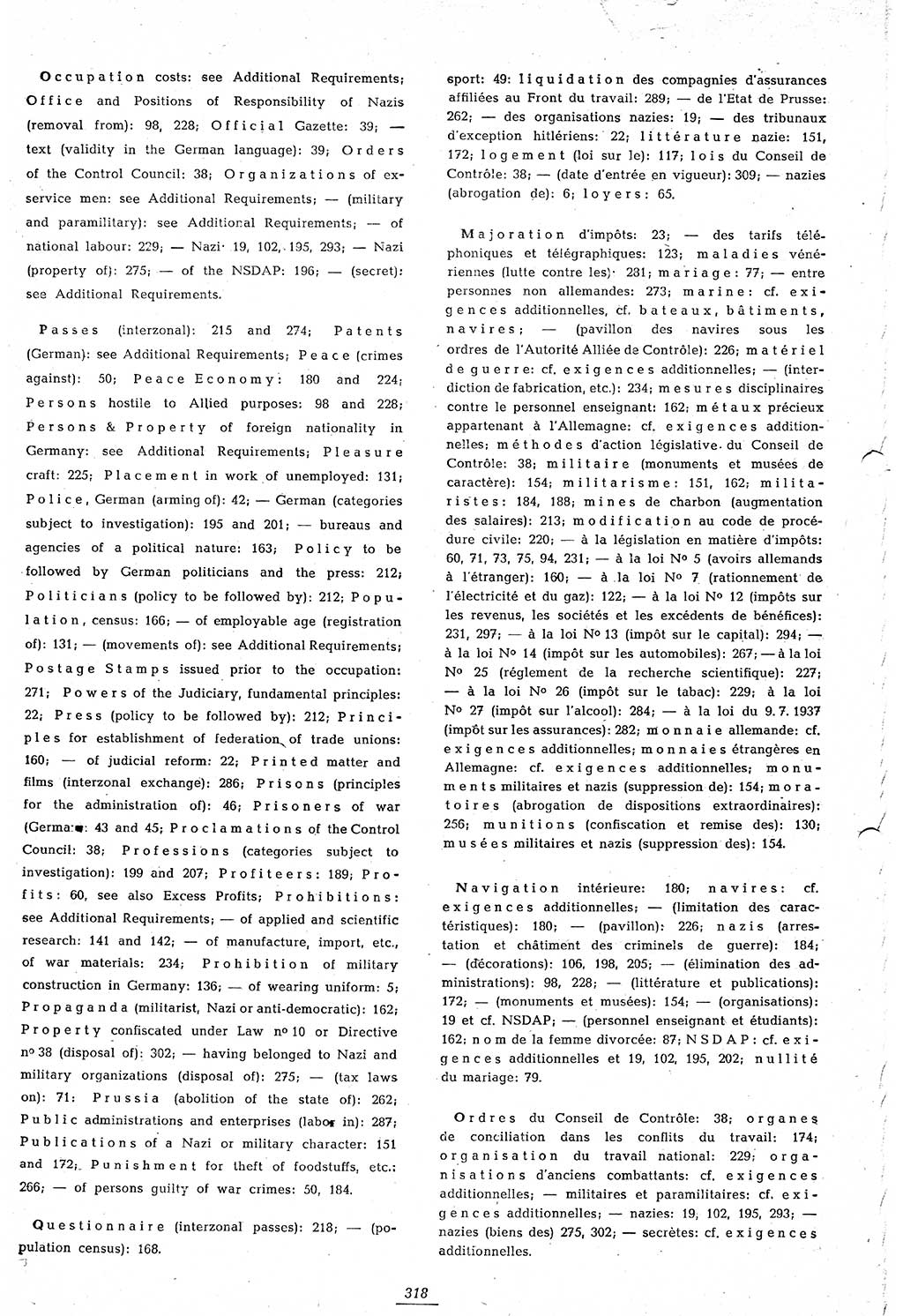 Amtsblatt des Kontrollrats (ABlKR) in Deutschland 1948, Seite 318/1 (ABlKR Dtl. 1948, S. 318/1)