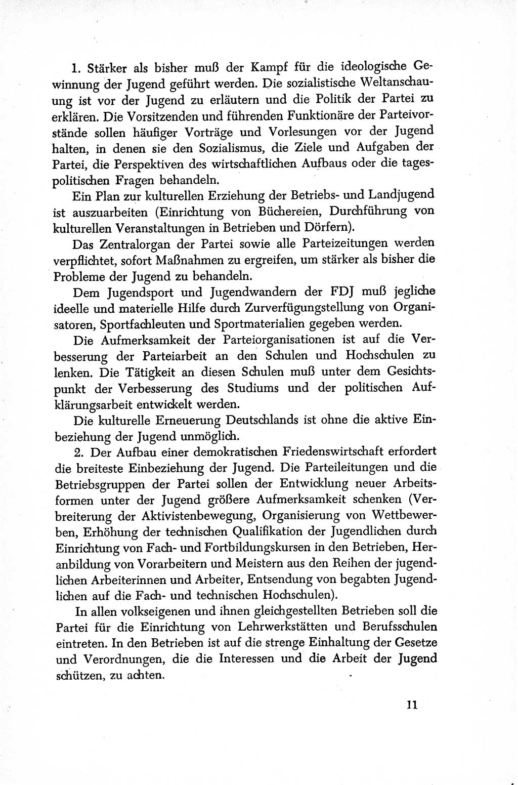 Dokumente der Sozialistischen Einheitspartei Deutschlands (SED) [Sowjetische Besatzungszone (SBZ) Deutschlands/Deutsche Demokratische Republik (DDR)] 1948-1950, Seite 11 (Dok. SED SBZ Dtl. DDR 1948-1950, S. 11)