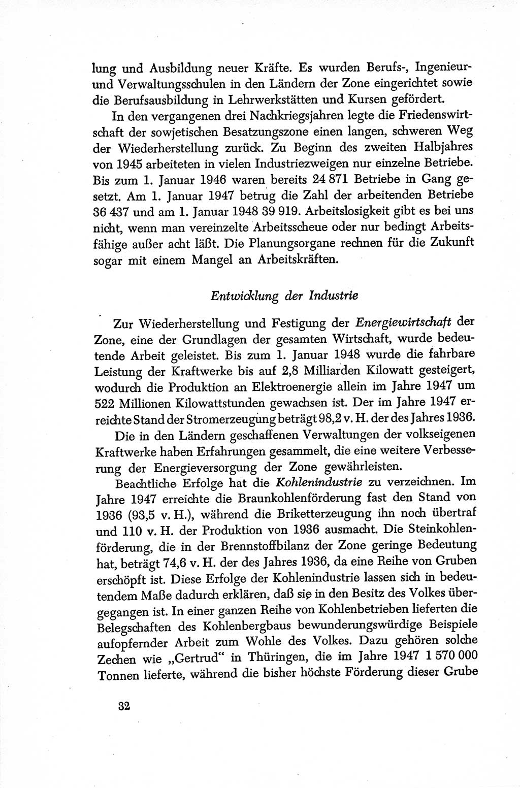 Dokumente der Sozialistischen Einheitspartei Deutschlands (SED) [Sowjetische Besatzungszone (SBZ) Deutschlands/Deutsche Demokratische Republik (DDR)] 1948-1950, Seite 32 (Dok. SED SBZ Dtl. DDR 1948-1950, S. 32)