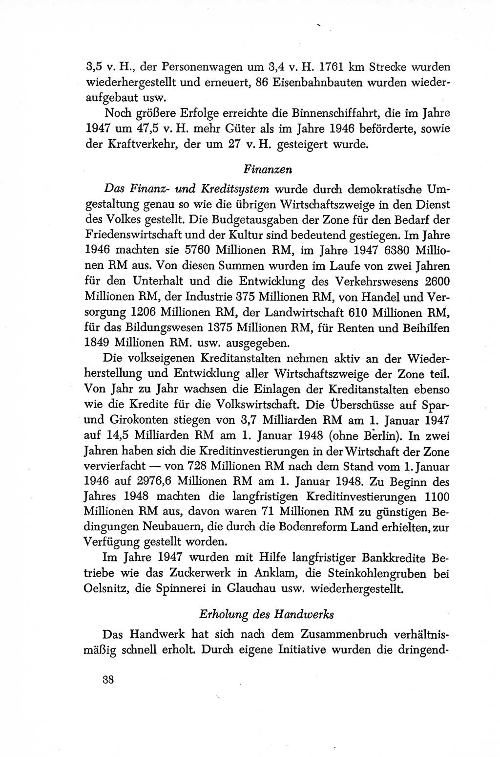 Dokumente der Sozialistischen Einheitspartei Deutschlands (SED) [Sowjetische Besatzungszone (SBZ) Deutschlands/Deutsche Demokratische Republik (DDR)] 1948-1950, Seite 38 (Dok. SED SBZ Dtl. DDR 1948-1950, S. 38)