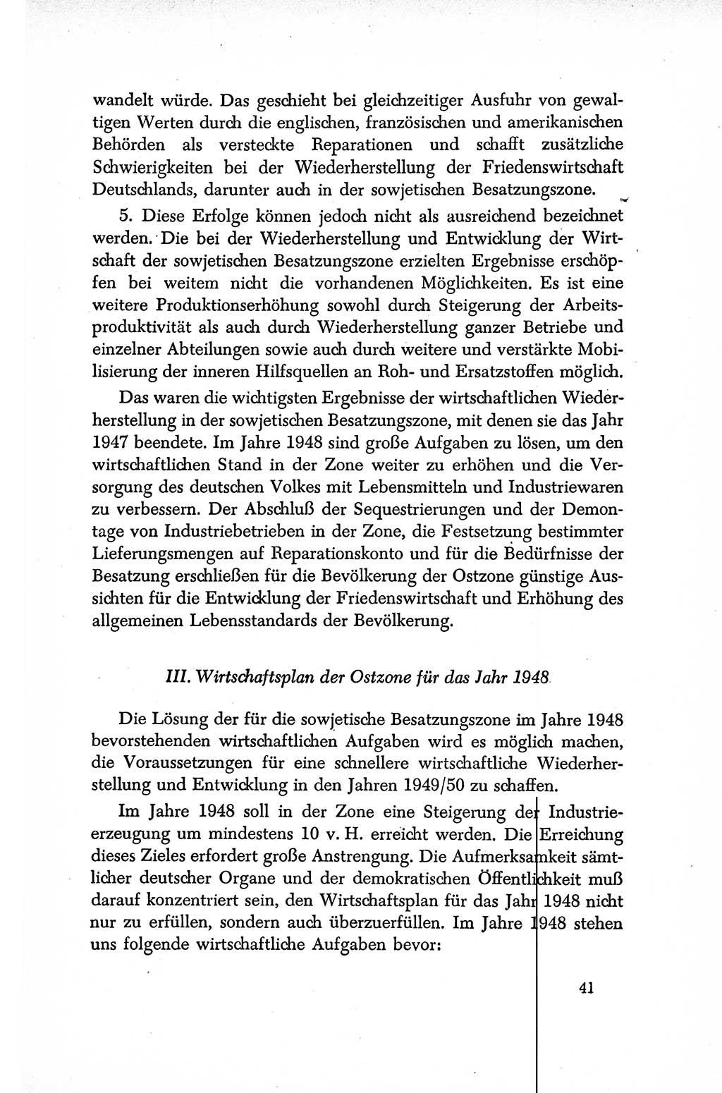 Dokumente der Sozialistischen Einheitspartei Deutschlands (SED) [Sowjetische Besatzungszone (SBZ) Deutschlands/Deutsche Demokratische Republik (DDR)] 1948-1950, Seite 41 (Dok. SED SBZ Dtl. DDR 1948-1950, S. 41)