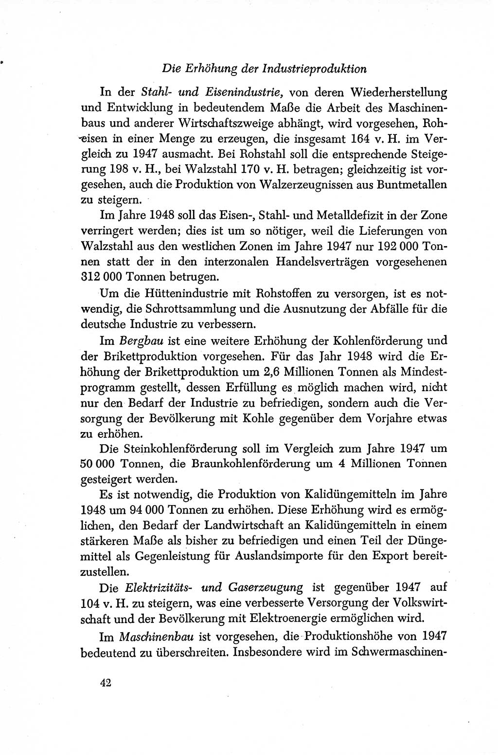 Dokumente der Sozialistischen Einheitspartei Deutschlands (SED) [Sowjetische Besatzungszone (SBZ) Deutschlands/Deutsche Demokratische Republik (DDR)] 1948-1950, Seite 42 (Dok. SED SBZ Dtl. DDR 1948-1950, S. 42)