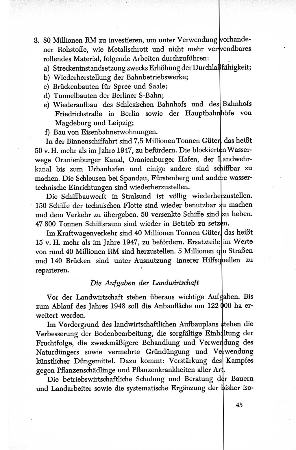 Dokumente der Sozialistischen Einheitspartei Deutschlands (SED) [Sowjetische Besatzungszone (SBZ) Deutschlands/Deutsche Demokratische Republik (DDR)] 1948-1950, Seite 45 (Dok. SED SBZ Dtl. DDR 1948-1950, S. 45)