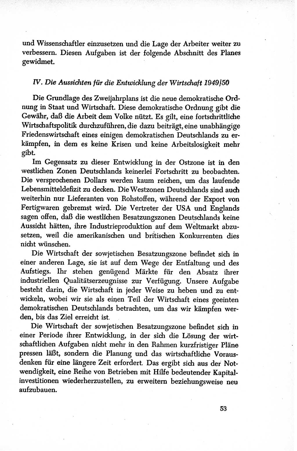 Dokumente der Sozialistischen Einheitspartei Deutschlands (SED) [Sowjetische Besatzungszone (SBZ) Deutschlands/Deutsche Demokratische Republik (DDR)] 1948-1950, Seite 53 (Dok. SED SBZ Dtl. DDR 1948-1950, S. 53)