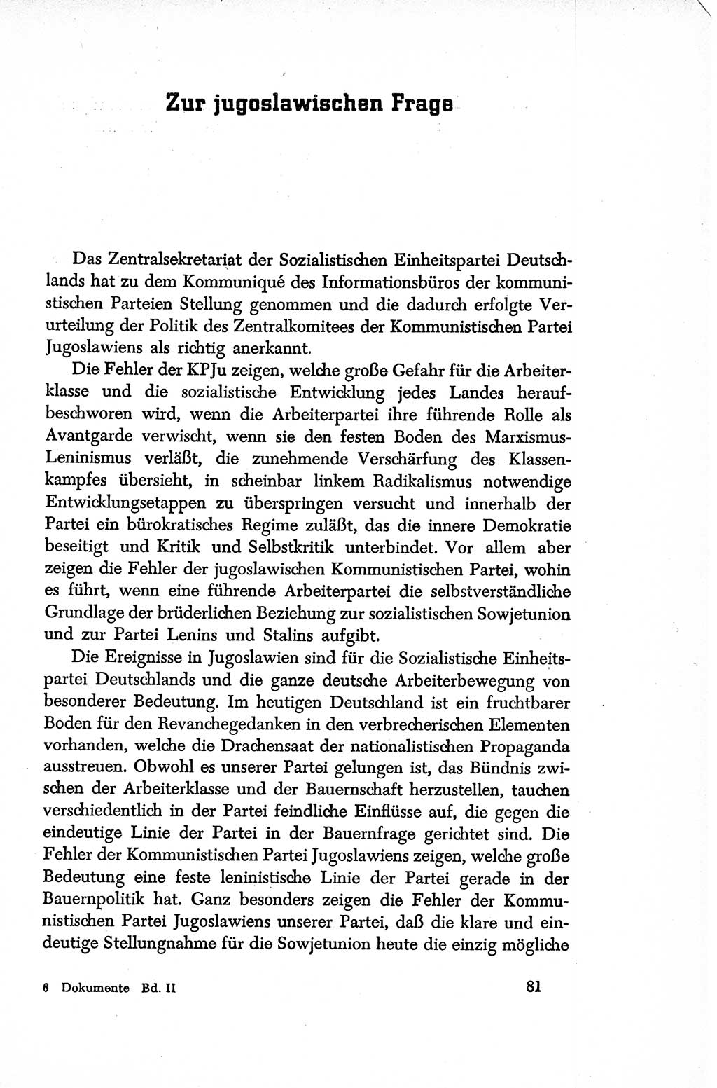 Dokumente der Sozialistischen Einheitspartei Deutschlands (SED) [Sowjetische Besatzungszone (SBZ) Deutschlands/Deutsche Demokratische Republik (DDR)] 1948-1950, Seite 81 (Dok. SED SBZ Dtl. DDR 1948-1950, S. 81)