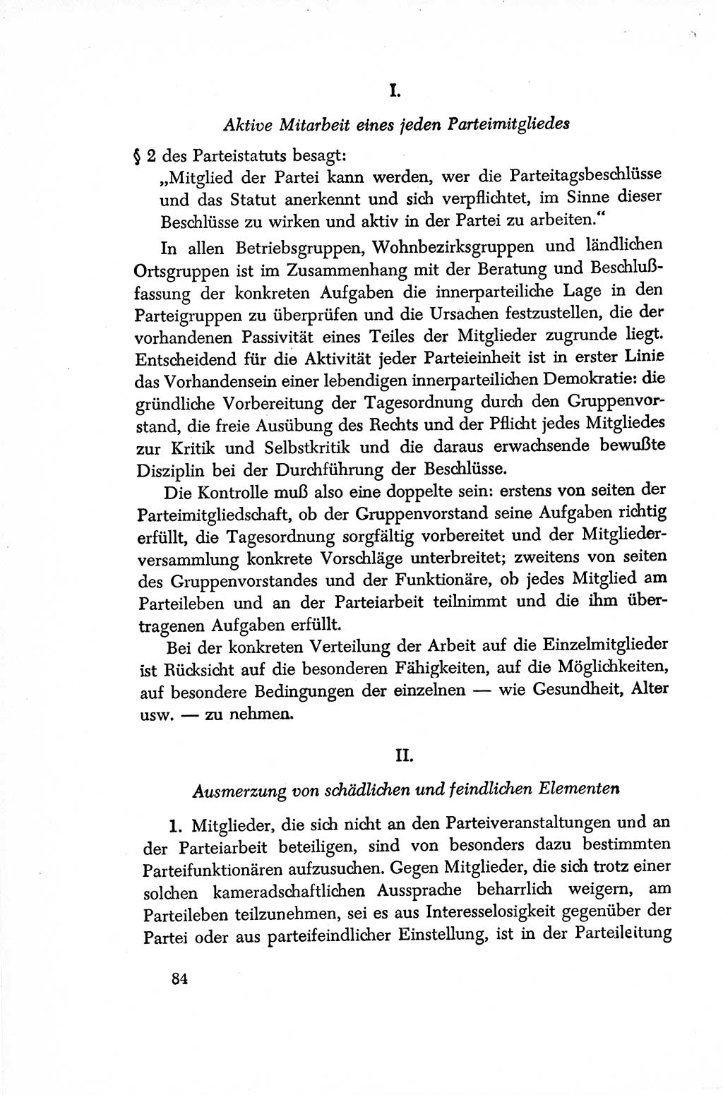 Dokumente der Sozialistischen Einheitspartei Deutschlands (SED) [Sowjetische Besatzungszone (SBZ) Deutschlands/Deutsche Demokratische Republik (DDR)] 1948-1950, Seite 84 (Dok. SED SBZ Dtl. DDR 1948-1950, S. 84)