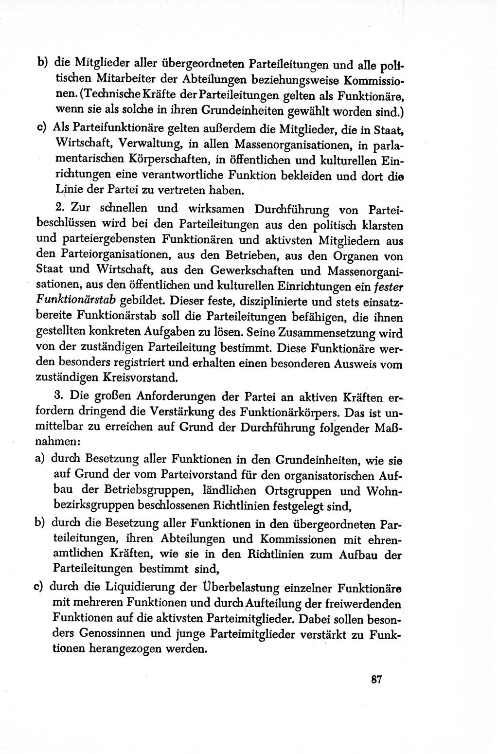 Dokumente der Sozialistischen Einheitspartei Deutschlands (SED) [Sowjetische Besatzungszone (SBZ) Deutschlands/Deutsche Demokratische Republik (DDR)] 1948-1950, Seite 87 (Dok. SED SBZ Dtl. DDR 1948-1950, S. 87)