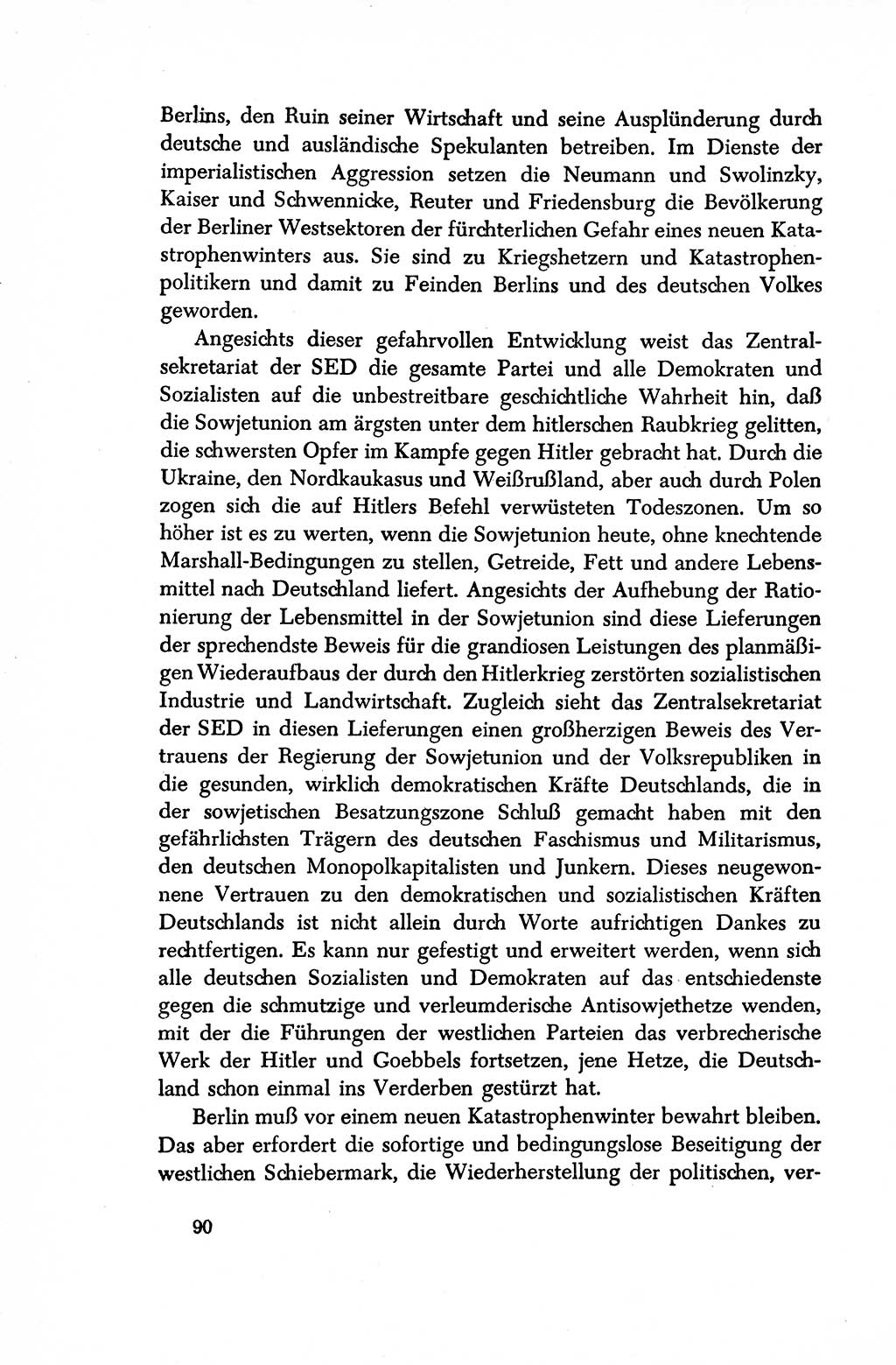 Dokumente der Sozialistischen Einheitspartei Deutschlands (SED) [Sowjetische Besatzungszone (SBZ) Deutschlands/Deutsche Demokratische Republik (DDR)] 1948-1950, Seite 90 (Dok. SED SBZ Dtl. DDR 1948-1950, S. 90)