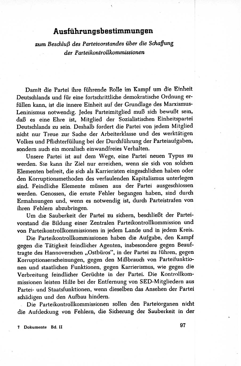 Dokumente der Sozialistischen Einheitspartei Deutschlands (SED) [Sowjetische Besatzungszone (SBZ) Deutschlands/Deutsche Demokratische Republik (DDR)] 1948-1950, Seite 97 (Dok. SED SBZ Dtl. DDR 1948-1950, S. 97)