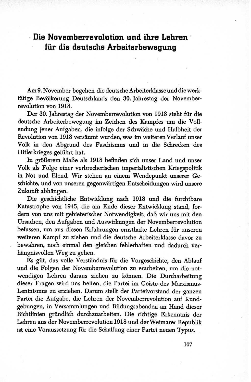 Dokumente der Sozialistischen Einheitspartei Deutschlands (SED) [Sowjetische Besatzungszone (SBZ) Deutschlands/Deutsche Demokratische Republik (DDR)] 1948-1950, Seite 107 (Dok. SED SBZ Dtl. DDR 1948-1950, S. 107)