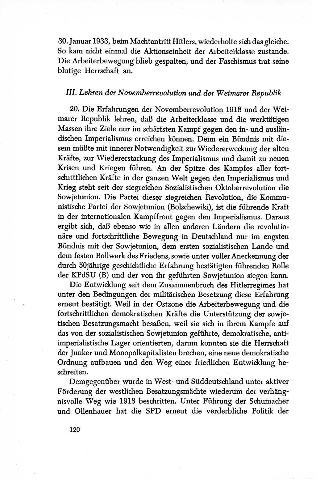 Dokumente der Sozialistischen Einheitspartei Deutschlands (SED) [Sowjetische Besatzungszone (SBZ) Deutschlands/Deutsche Demokratische Republik (DDR)] 1948-1950, Seite 120 (Dok. SED SBZ Dtl. DDR 1948-1950, S. 120)