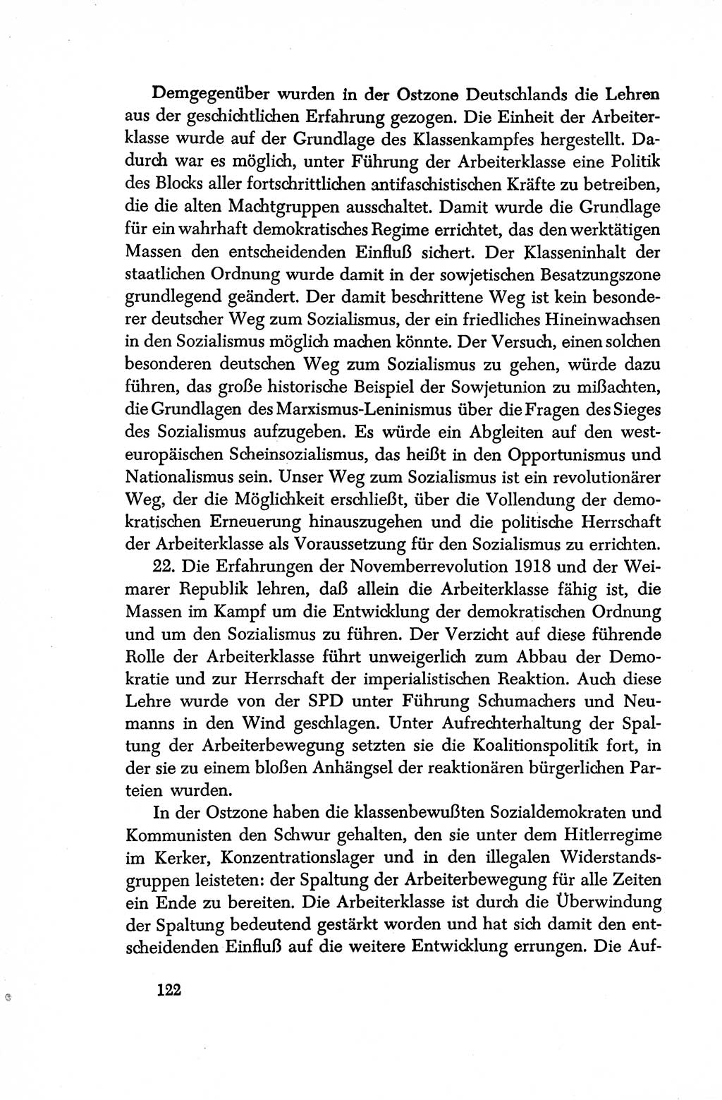 Dokumente der Sozialistischen Einheitspartei Deutschlands (SED) [Sowjetische Besatzungszone (SBZ) Deutschlands/Deutsche Demokratische Republik (DDR)] 1948-1950, Seite 122 (Dok. SED SBZ Dtl. DDR 1948-1950, S. 122)