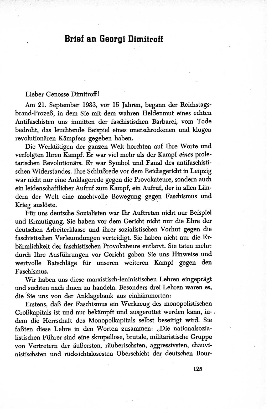 Dokumente der Sozialistischen Einheitspartei Deutschlands (SED) [Sowjetische Besatzungszone (SBZ) Deutschlands/Deutsche Demokratische Republik (DDR)] 1948-1950, Seite 125 (Dok. SED SBZ Dtl. DDR 1948-1950, S. 125)