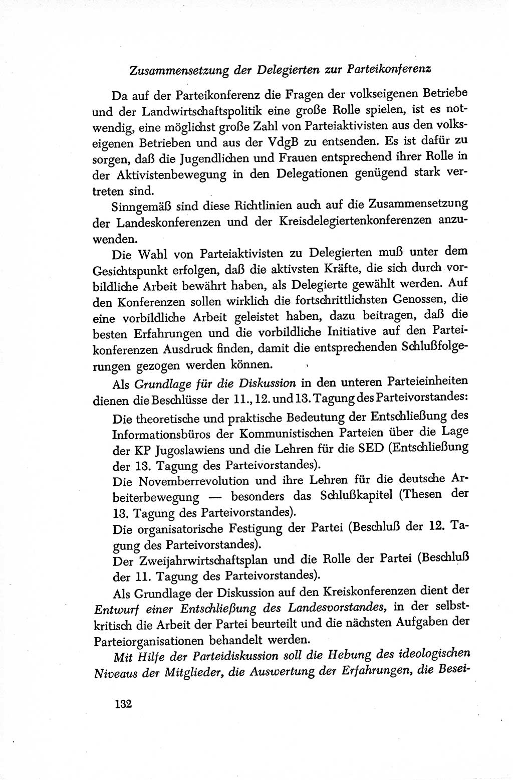 Dokumente der Sozialistischen Einheitspartei Deutschlands (SED) [Sowjetische Besatzungszone (SBZ) Deutschlands/Deutsche Demokratische Republik (DDR)] 1948-1950, Seite 132 (Dok. SED SBZ Dtl. DDR 1948-1950, S. 132)