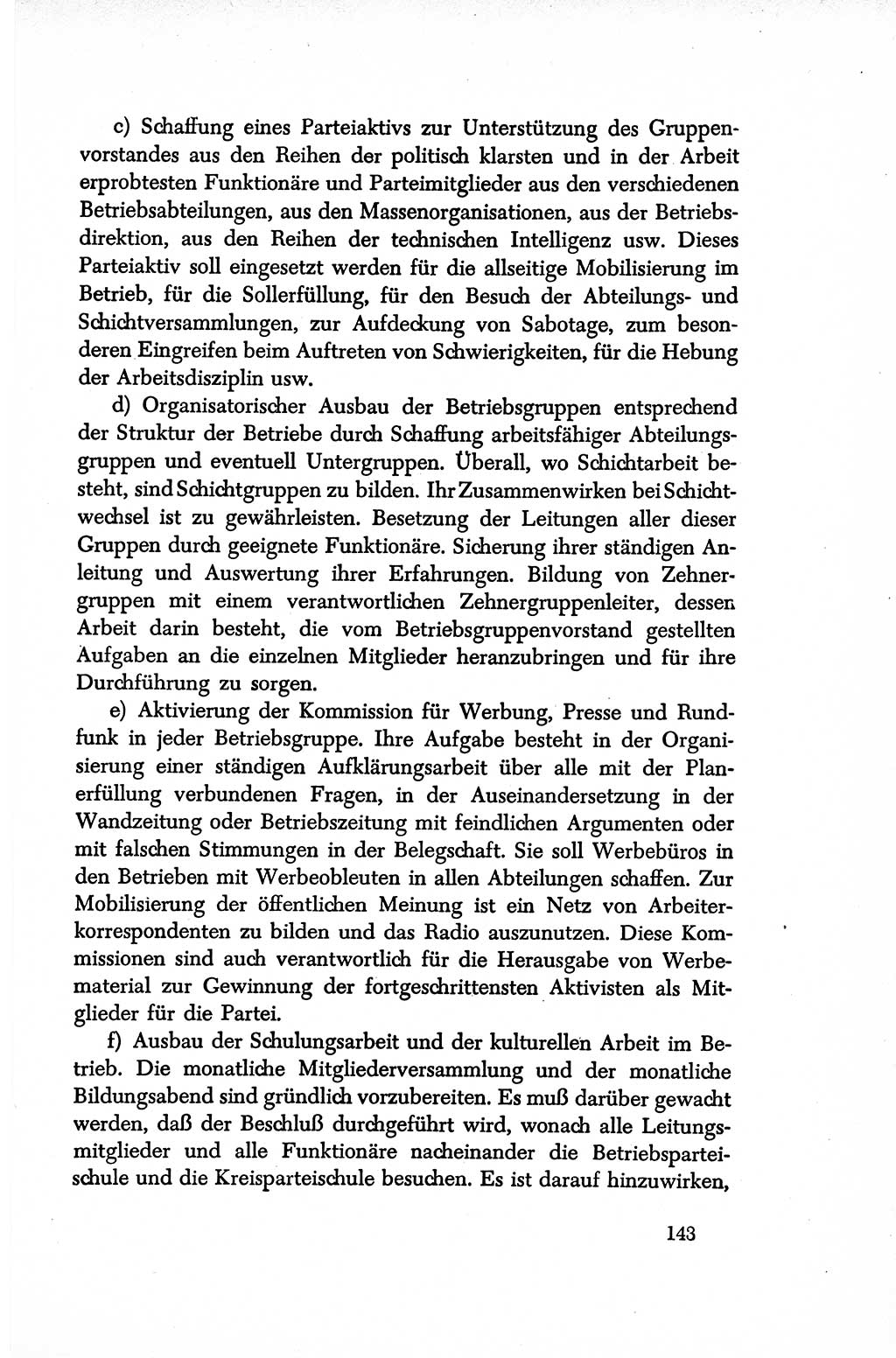 Dokumente der Sozialistischen Einheitspartei Deutschlands (SED) [Sowjetische Besatzungszone (SBZ) Deutschlands/Deutsche Demokratische Republik (DDR)] 1948-1950, Seite 143 (Dok. SED SBZ Dtl. DDR 1948-1950, S. 143)