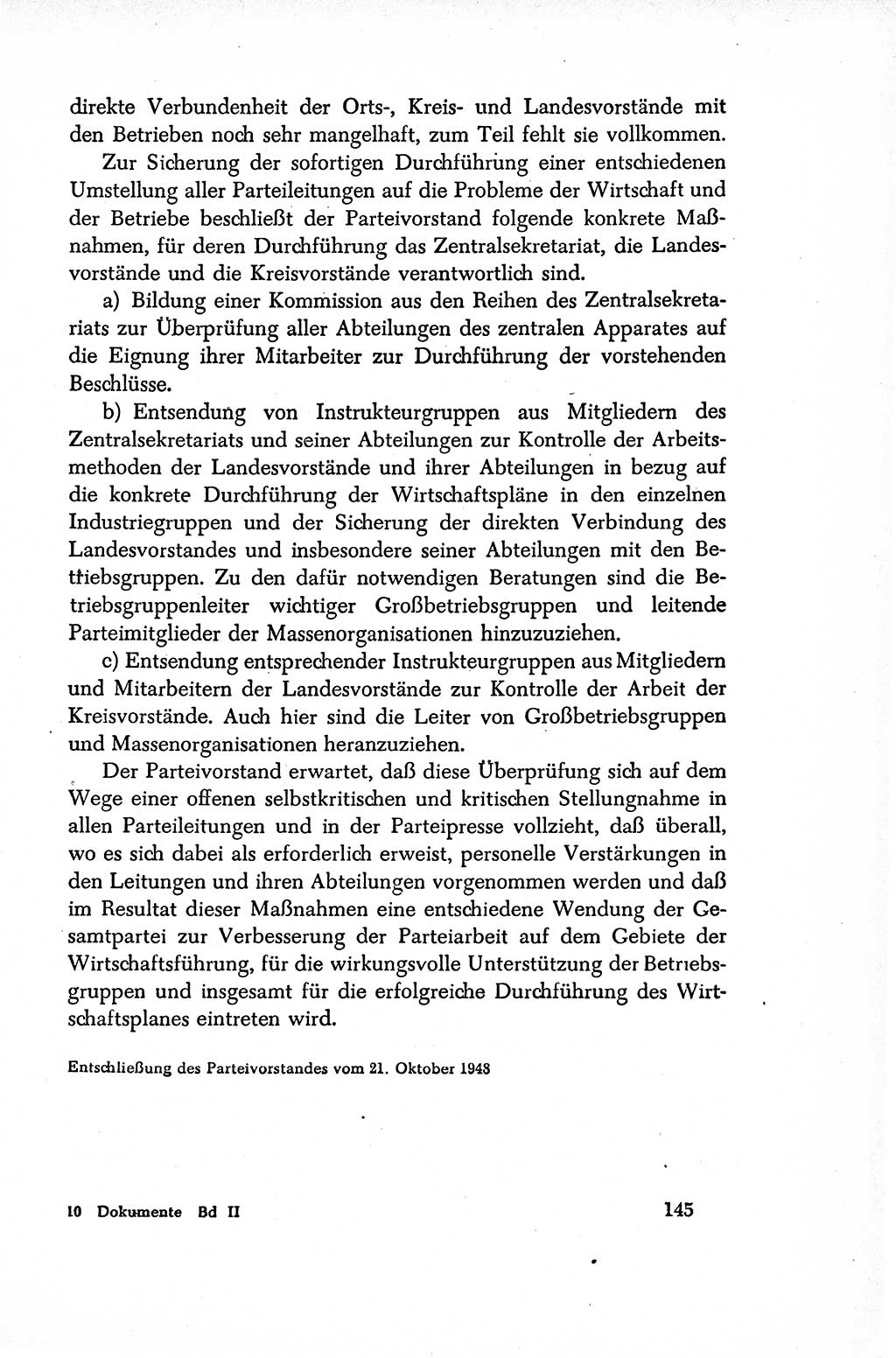 Dokumente der Sozialistischen Einheitspartei Deutschlands (SED) [Sowjetische Besatzungszone (SBZ) Deutschlands/Deutsche Demokratische Republik (DDR)] 1948-1950, Seite 145 (Dok. SED SBZ Dtl. DDR 1948-1950, S. 145)