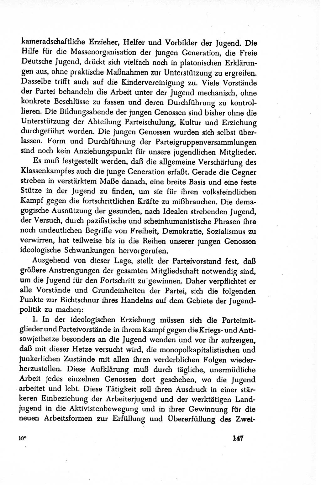 Dokumente der Sozialistischen Einheitspartei Deutschlands (SED) [Sowjetische Besatzungszone (SBZ) Deutschlands/Deutsche Demokratische Republik (DDR)] 1948-1950, Seite 147 (Dok. SED SBZ Dtl. DDR 1948-1950, S. 147)