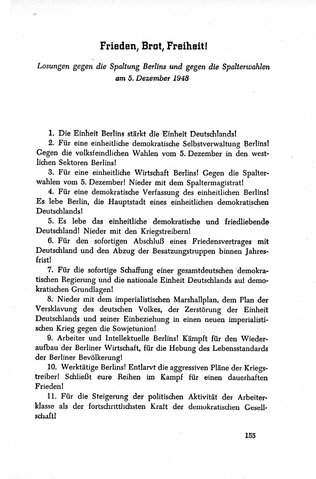 Dokumente der Sozialistischen Einheitspartei Deutschlands (SED) [Sowjetische Besatzungszone (SBZ) Deutschlands/Deutsche Demokratische Republik (DDR)] 1948-1950, Seite 155 (Dok. SED SBZ Dtl. DDR 1948-1950, S. 155)