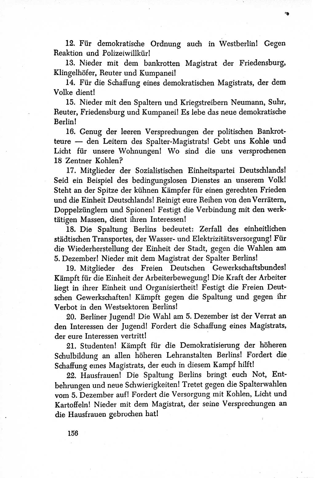 Dokumente der Sozialistischen Einheitspartei Deutschlands (SED) [Sowjetische Besatzungszone (SBZ) Deutschlands/Deutsche Demokratische Republik (DDR)] 1948-1950, Seite 156 (Dok. SED SBZ Dtl. DDR 1948-1950, S. 156)