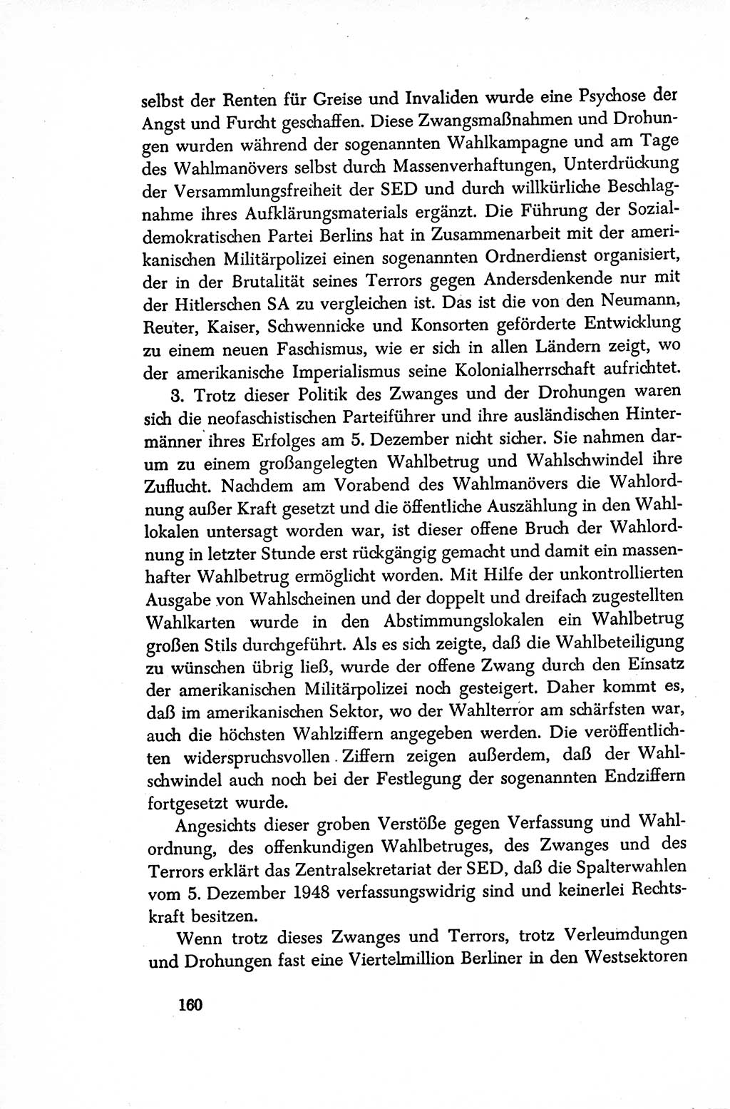 Dokumente der Sozialistischen Einheitspartei Deutschlands (SED) [Sowjetische Besatzungszone (SBZ) Deutschlands/Deutsche Demokratische Republik (DDR)] 1948-1950, Seite 160 (Dok. SED SBZ Dtl. DDR 1948-1950, S. 160)