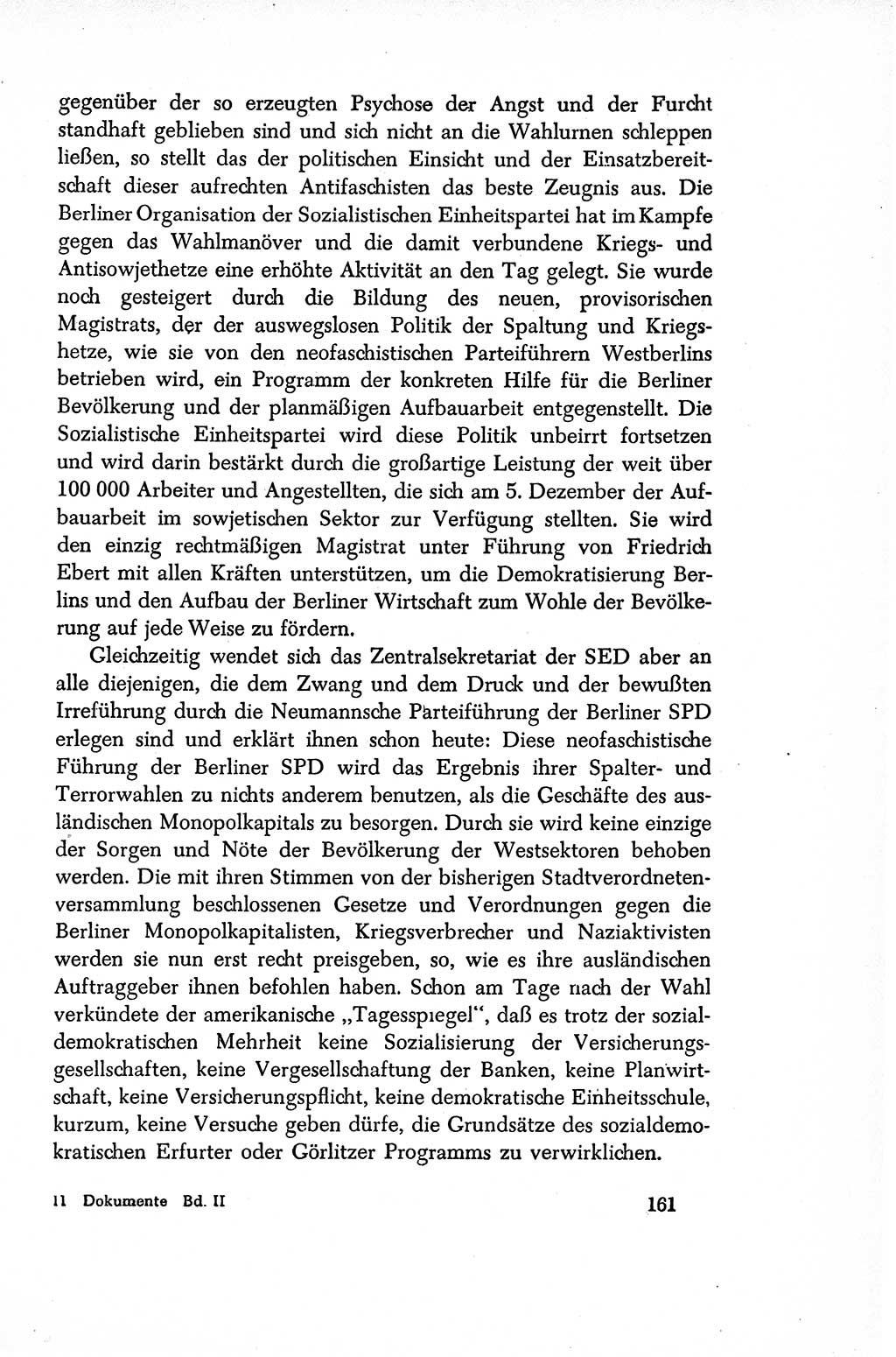 Dokumente der Sozialistischen Einheitspartei Deutschlands (SED) [Sowjetische Besatzungszone (SBZ) Deutschlands/Deutsche Demokratische Republik (DDR)] 1948-1950, Seite 161 (Dok. SED SBZ Dtl. DDR 1948-1950, S. 161)