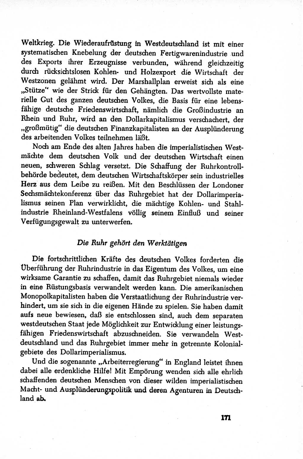 Dokumente der Sozialistischen Einheitspartei Deutschlands (SED) [Sowjetische Besatzungszone (SBZ) Deutschlands/Deutsche Demokratische Republik (DDR)] 1948-1950, Seite 171 (Dok. SED SBZ Dtl. DDR 1948-1950, S. 171)