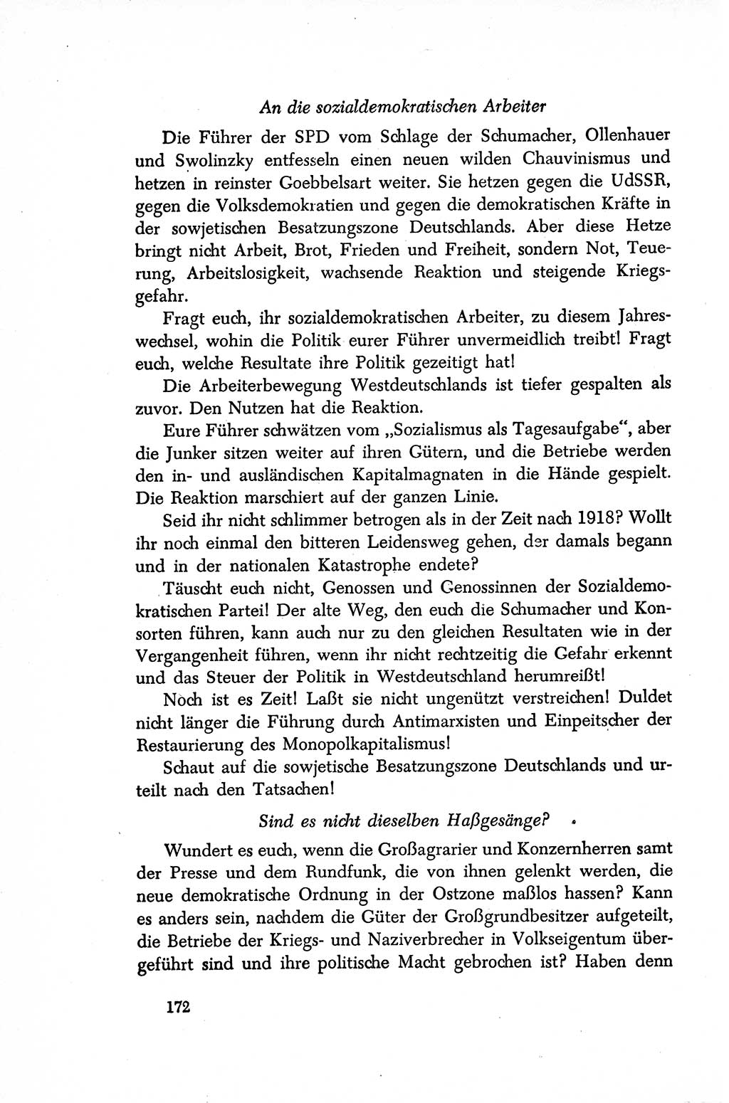 Dokumente der Sozialistischen Einheitspartei Deutschlands (SED) [Sowjetische Besatzungszone (SBZ) Deutschlands/Deutsche Demokratische Republik (DDR)] 1948-1950, Seite 172 (Dok. SED SBZ Dtl. DDR 1948-1950, S. 172)