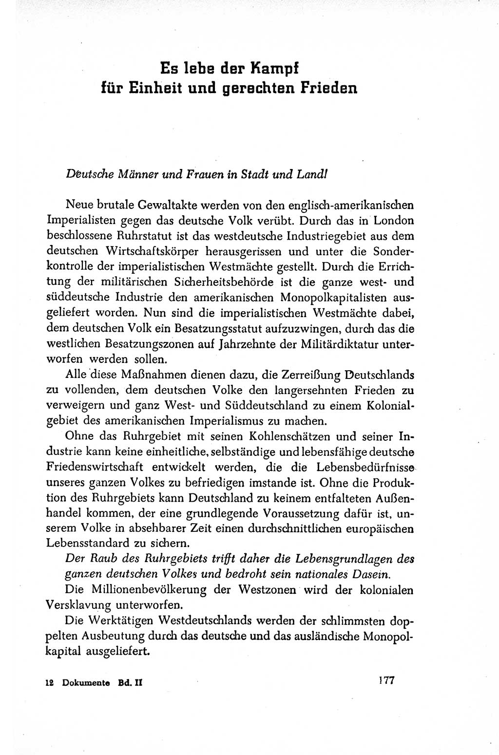 Dokumente der Sozialistischen Einheitspartei Deutschlands (SED) [Sowjetische Besatzungszone (SBZ) Deutschlands/Deutsche Demokratische Republik (DDR)] 1948-1950, Seite 177 (Dok. SED SBZ Dtl. DDR 1948-1950, S. 177)