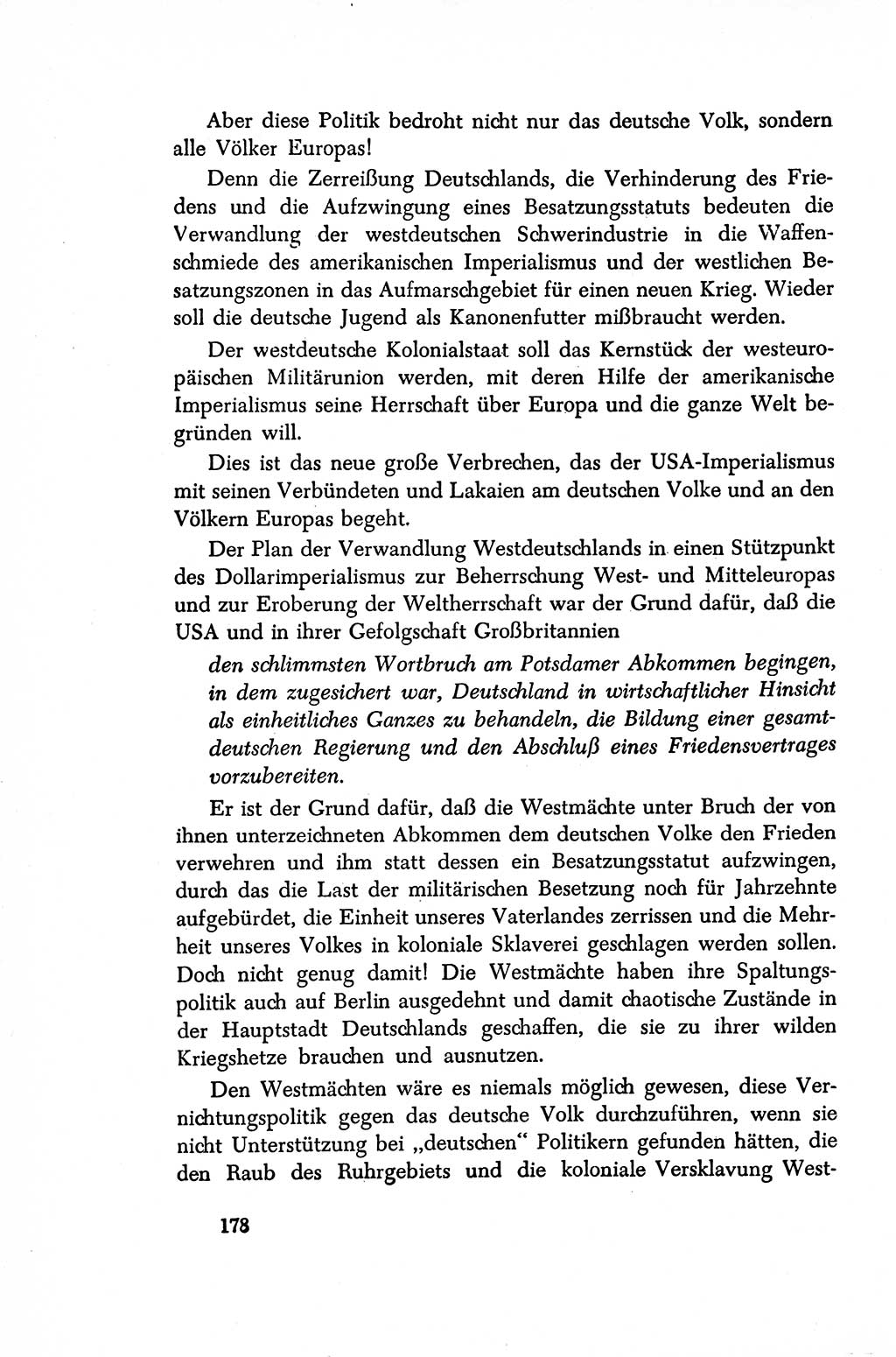 Dokumente der Sozialistischen Einheitspartei Deutschlands (SED) [Sowjetische Besatzungszone (SBZ) Deutschlands/Deutsche Demokratische Republik (DDR)] 1948-1950, Seite 178 (Dok. SED SBZ Dtl. DDR 1948-1950, S. 178)