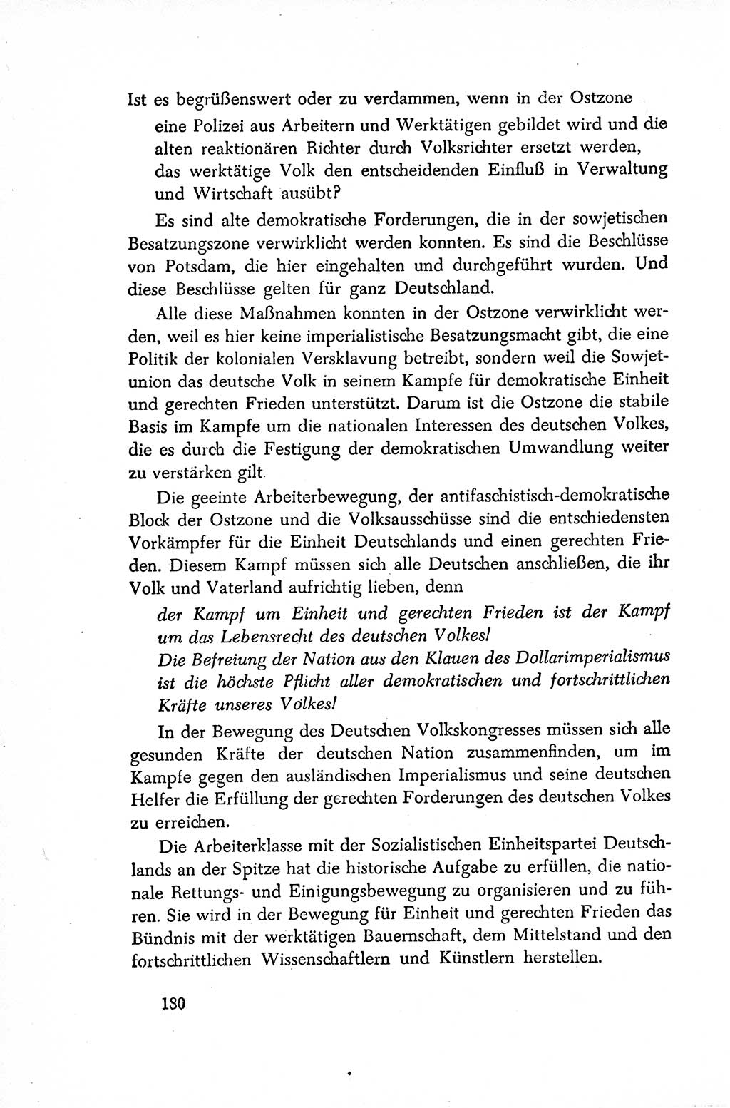 Dokumente der Sozialistischen Einheitspartei Deutschlands (SED) [Sowjetische Besatzungszone (SBZ) Deutschlands/Deutsche Demokratische Republik (DDR)] 1948-1950, Seite 180 (Dok. SED SBZ Dtl. DDR 1948-1950, S. 180)