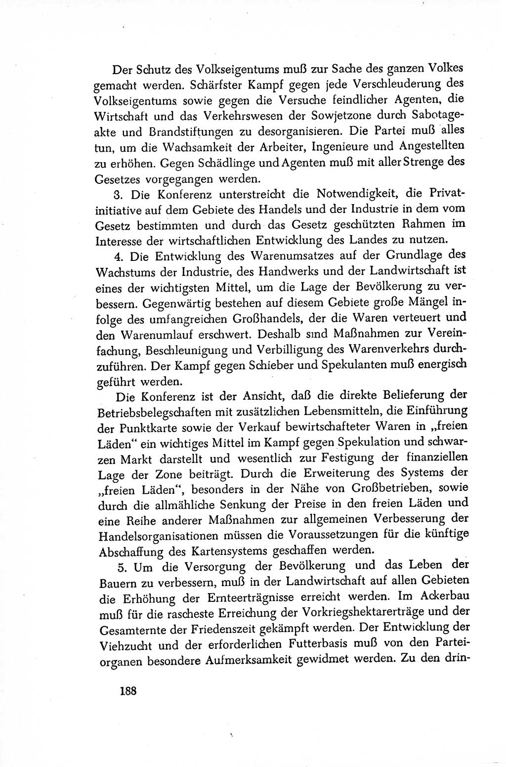 Dokumente der Sozialistischen Einheitspartei Deutschlands (SED) [Sowjetische Besatzungszone (SBZ) Deutschlands/Deutsche Demokratische Republik (DDR)] 1948-1950, Seite 188 (Dok. SED SBZ Dtl. DDR 1948-1950, S. 188)