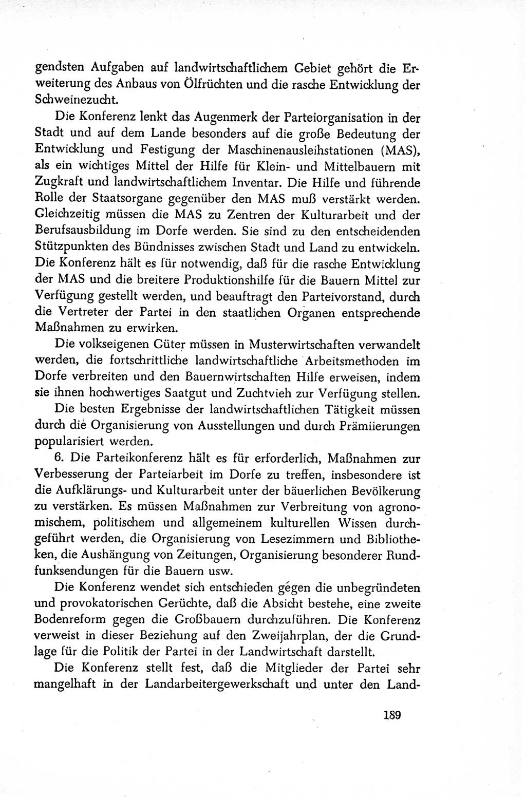 Dokumente der Sozialistischen Einheitspartei Deutschlands (SED) [Sowjetische Besatzungszone (SBZ) Deutschlands/Deutsche Demokratische Republik (DDR)] 1948-1950, Seite 189 (Dok. SED SBZ Dtl. DDR 1948-1950, S. 189)