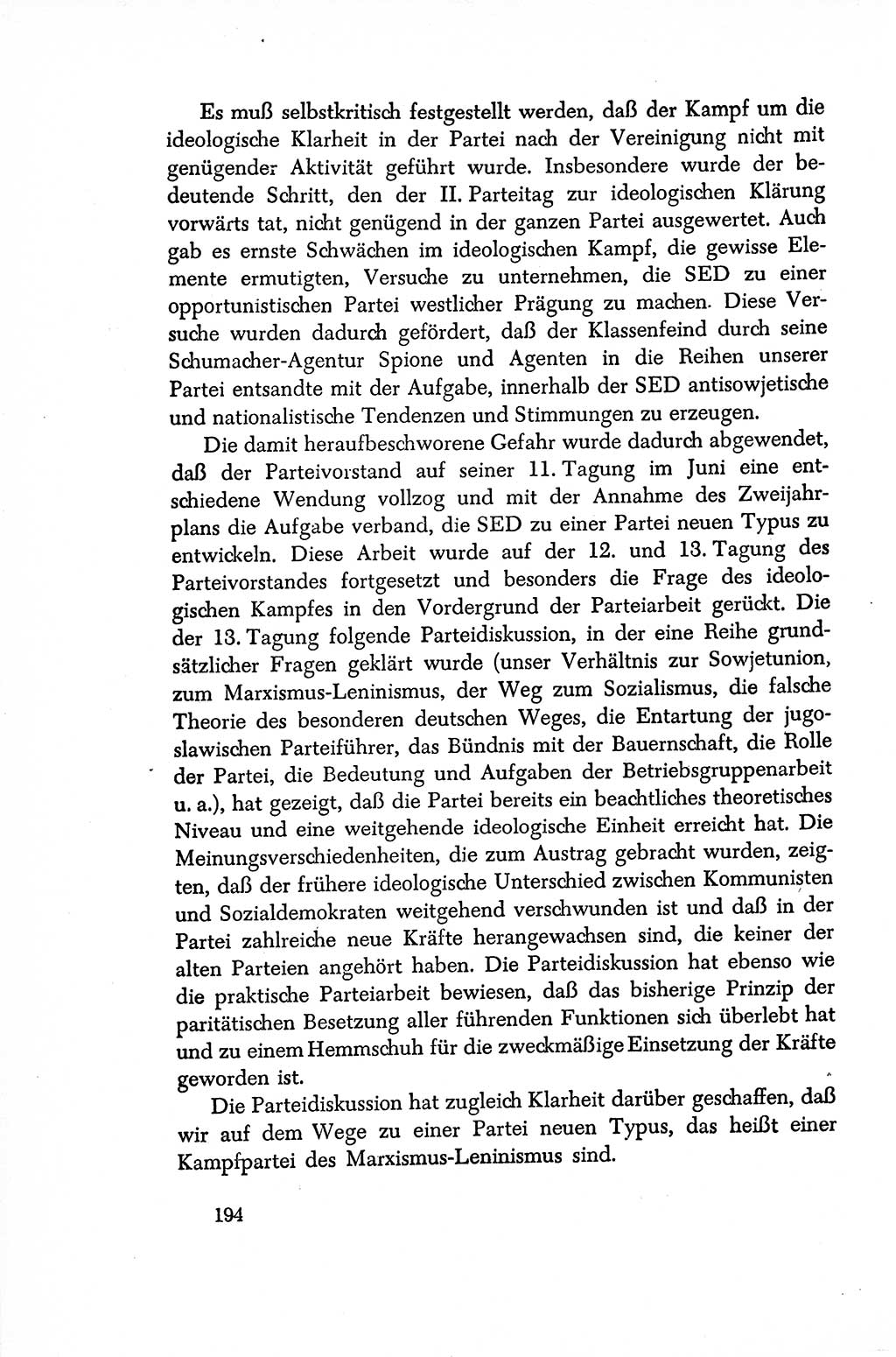 Dokumente der Sozialistischen Einheitspartei Deutschlands (SED) [Sowjetische Besatzungszone (SBZ) Deutschlands/Deutsche Demokratische Republik (DDR)] 1948-1950, Seite 194 (Dok. SED SBZ Dtl. DDR 1948-1950, S. 194)