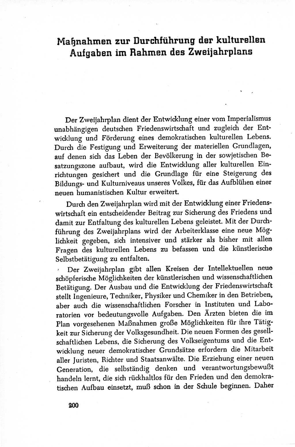 Dokumente der Sozialistischen Einheitspartei Deutschlands (SED) [Sowjetische Besatzungszone (SBZ) Deutschlands/Deutsche Demokratische Republik (DDR)] 1948-1950, Seite 200 (Dok. SED SBZ Dtl. DDR 1948-1950, S. 200)