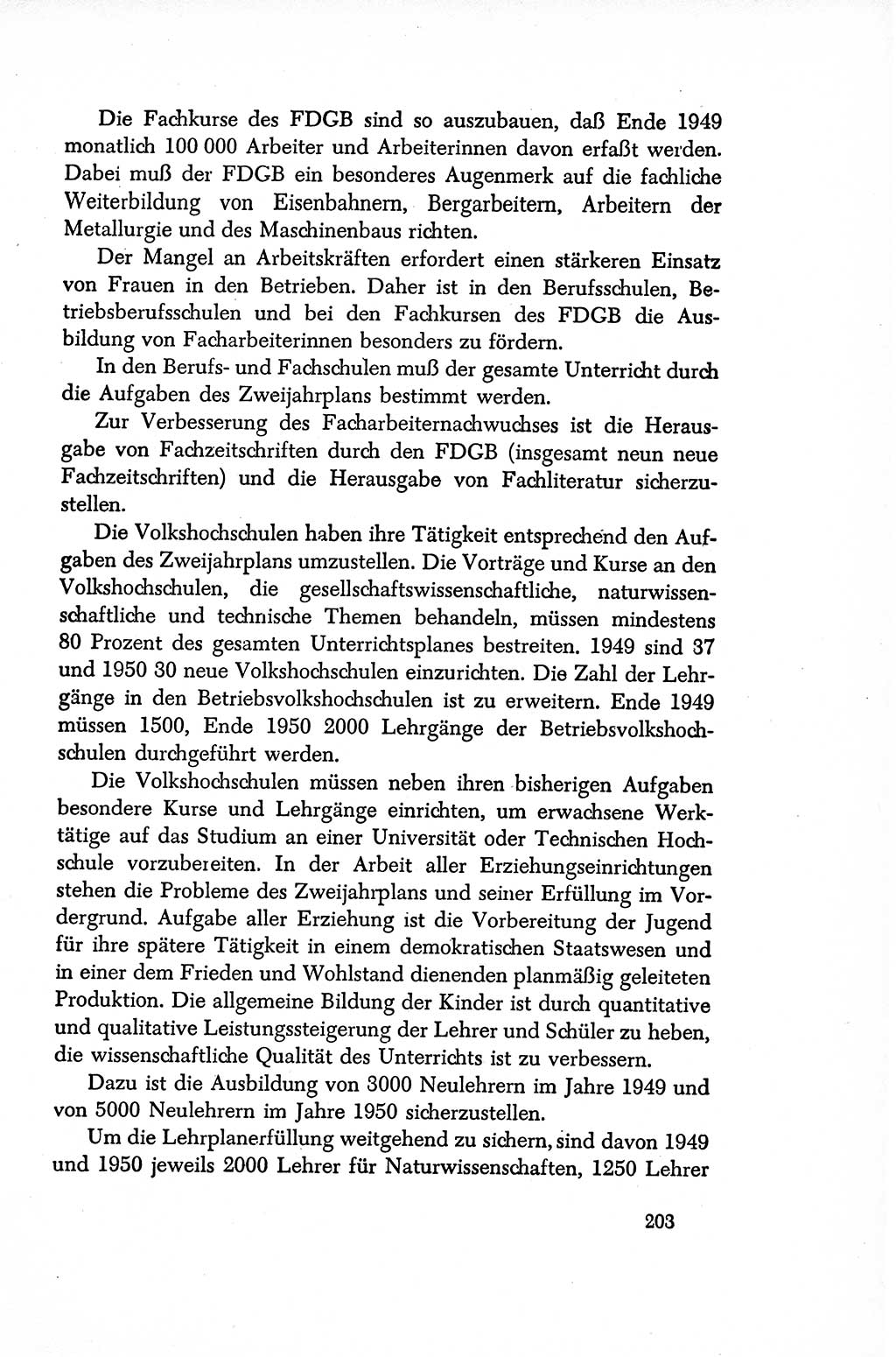 Dokumente der Sozialistischen Einheitspartei Deutschlands (SED) [Sowjetische Besatzungszone (SBZ) Deutschlands/Deutsche Demokratische Republik (DDR)] 1948-1950, Seite 203 (Dok. SED SBZ Dtl. DDR 1948-1950, S. 203)