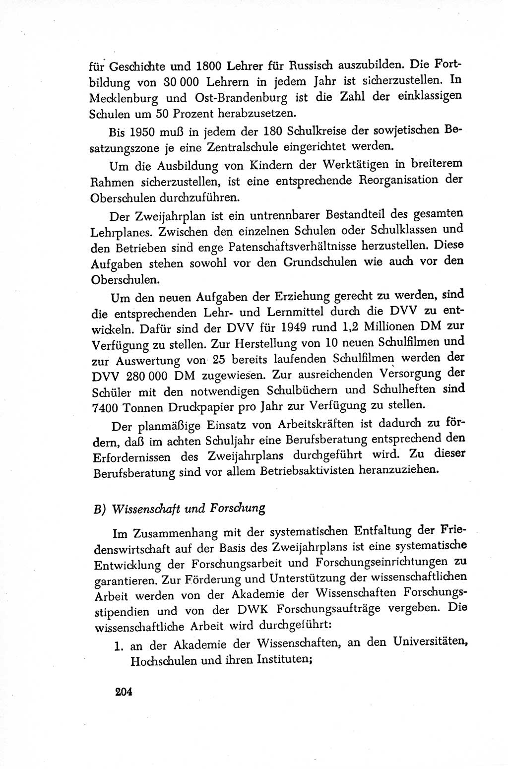 Dokumente der Sozialistischen Einheitspartei Deutschlands (SED) [Sowjetische Besatzungszone (SBZ) Deutschlands/Deutsche Demokratische Republik (DDR)] 1948-1950, Seite 204 (Dok. SED SBZ Dtl. DDR 1948-1950, S. 204)