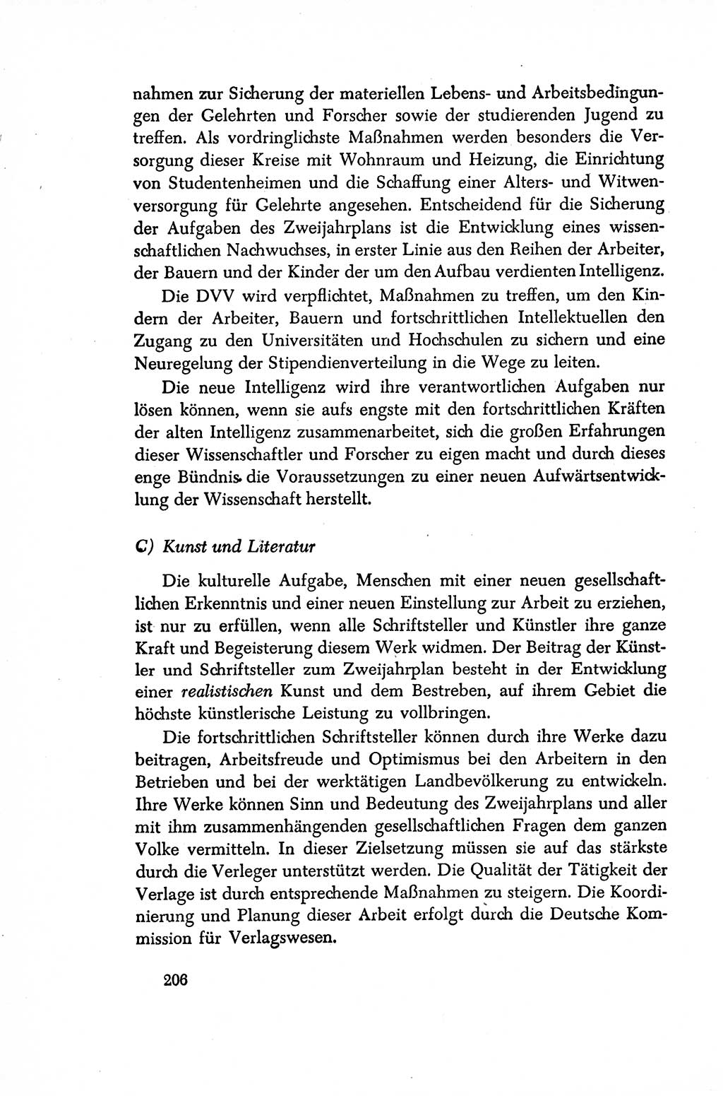 Dokumente der Sozialistischen Einheitspartei Deutschlands (SED) [Sowjetische Besatzungszone (SBZ) Deutschlands/Deutsche Demokratische Republik (DDR)] 1948-1950, Seite 206 (Dok. SED SBZ Dtl. DDR 1948-1950, S. 206)